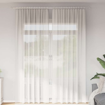 Perdele Voile cu Bucle 2 buc Alb 140x260 cm - Img 1