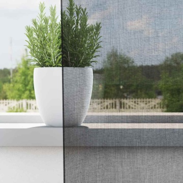 Perdele Voile cu Oeli 2 buc Negru 140x260 cm - Img 3
