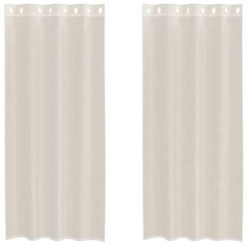 Perdele Voile cu Oelii 2 buc Crem 140x225 cm - Img 2
