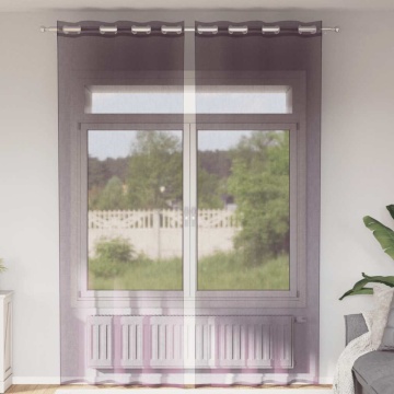 Perdele Voile cu Oelii 2 buc Violet 140x260 cm - Img 1