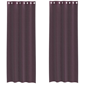 Perdele Voile cu Oelii 2 buc Violet 140x300 cm - Img 2