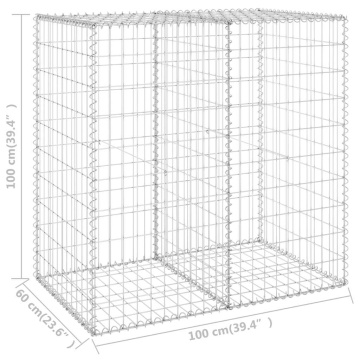 Perete gabion cu capace, 100 x 60 x 100 cm, oțel galvanizat - Img 6