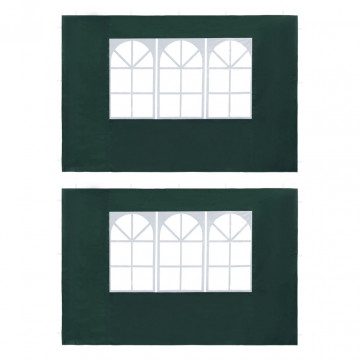 Perete lateral cort petrecere, 2 buc, verde, PE, cu fereastră - Img 1