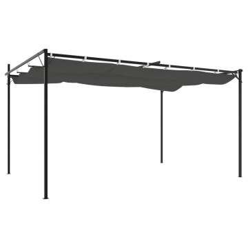 Pergola cu acoperiș retractabil, antracit, 395x292x230 cm - Img 8