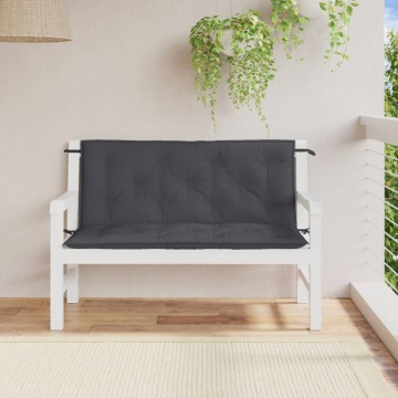 Pernă bancă de grădină 2 buc melanj antracit 120x50x7 cm textil - Img 3