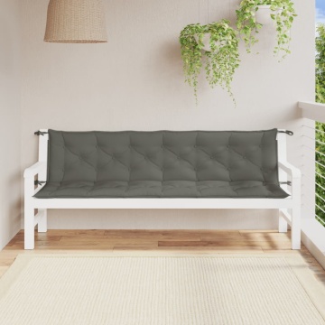 Pernă bancă de grădină 2buc melanj gri închis 200x50x7cm textil - Img 3