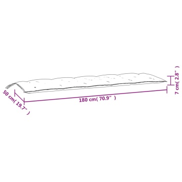 Pernă bancă de grădină, antracit, 180x50x7 cm, material oxford - Img 6