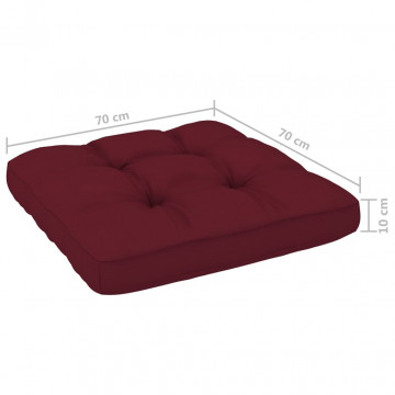 Pernă canapea din paleți, roșu vin, 70 x 70 x 10 cm - Img 5