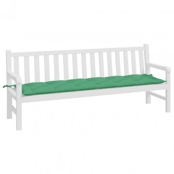 Pernă de bancă de grădină, verde, 200x50x7 cm, textil oxford - Img 3