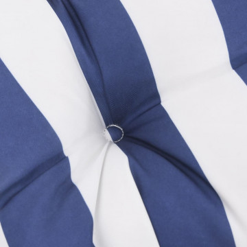 Pernă de paleți, dungi albastru/alb, 60x60x12 cm, textil - Img 7