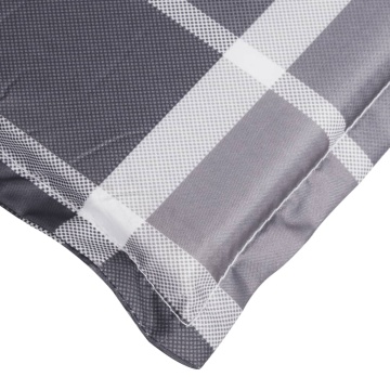 Pernă de șezlong, gri carouri, 200x70x3 cm, textil Oxford - Img 5