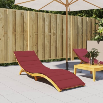 Pernă de șezlong, roșu vin, 200x60x3 cm, textil oxford - Img 1