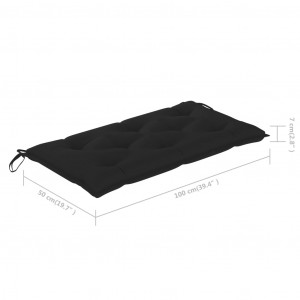 Pernă pentru balansoar, negru, 100 cm, material textil - Img 5