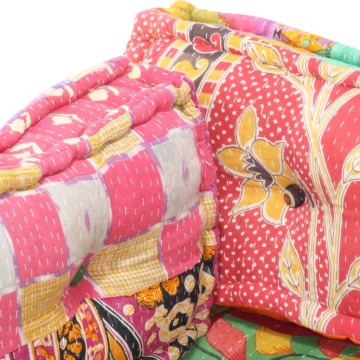 Pernă pentru canapea din paleți, multicolor, textil, petice - Img 3