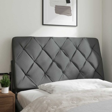 Pernă pentru tăblie de pat, gri închis, 100 cm, material textil - Img 2