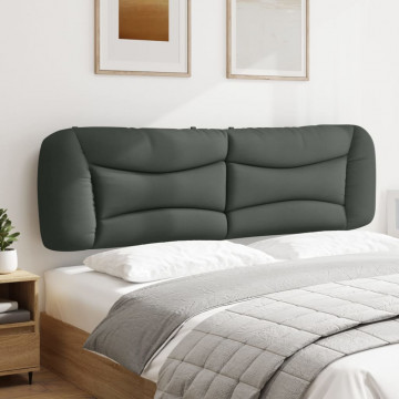 Pernă pentru tăblie de pat, gri închis, 180 cm, material textil - Img 4