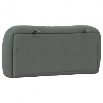 Pernă pentru tăblie de pat, gri închis, 90 cm, material textil - Img 6