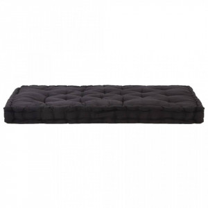 Pernă podea canapea din paleți, negru, 120 x 80 x 10 cm bumbac - Img 3