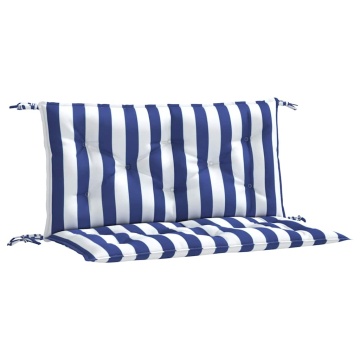 Perne bancă grădină, 2 buc., albastru&alb, 100x50x7 cm, textil - Img 2