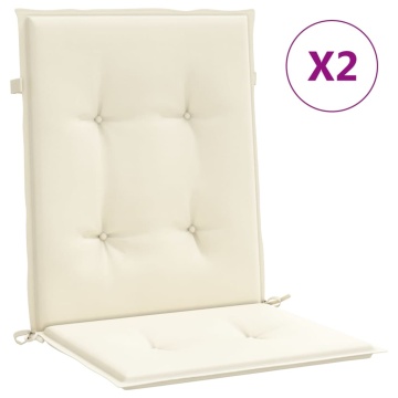 Perne cu spătar mic, 2 buc. crem 100x50x3 cm textil oxford - Img 2
