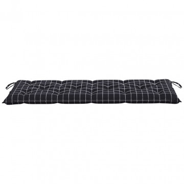 Perne de bancă, 2 buc., negru, 180x50x7 cm textil model carouri - Img 5