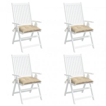 Perne de scaun, 4 buc., bej, 50x50x7 cm, textil oxford - Img 1