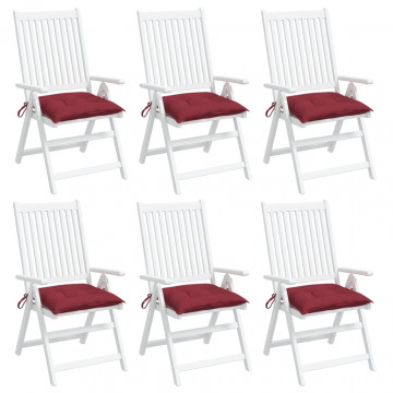 Perne de scaun, 6 buc., vin roșu, 50x50x7 cm, textil oxford - Img 1