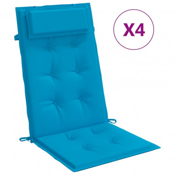 Perne de scaun cu spătar înalt, 4 buc, bleu, țesătură Oxford - Img 2