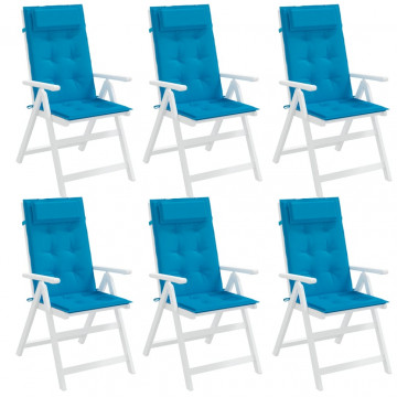 Perne de scaun cu spătar înalt, 6 buc, bleu, țesătură Oxford - Img 4