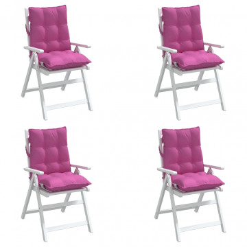 Perne de scaun cu spătar mic, 4 buc, roz, țesătură Oxford - Img 3