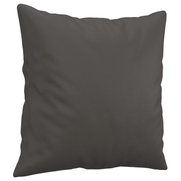 Perne decorative, 2 buc., gri, 40x40 cm, piele ecologică - Img 3