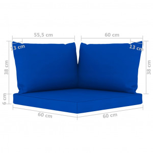 Perne pentru canapea din paleți, 3 buc., albastru, textil - Img 5