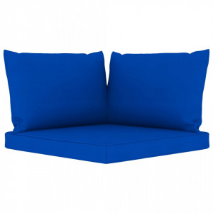 Perne pentru canapea din paleți, 3 buc., albastru, textil - Img 2