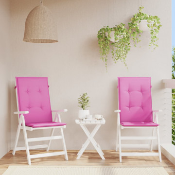 Perne scaun cu spătar înalt, 2 buc., roz, 120x50x3 cm, textil - Img 1