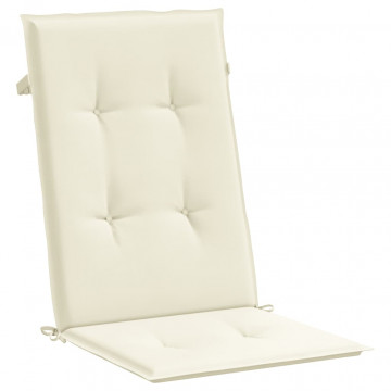 Perne scaun cu spătar înalt, 4 buc., crem, 120x50x3 cm, textil - Img 4
