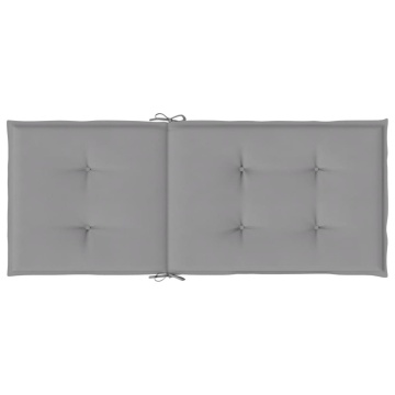 Perne scaun cu spătar înalt, 4 buc., gri, 120x50x3 cm, textil - Img 6