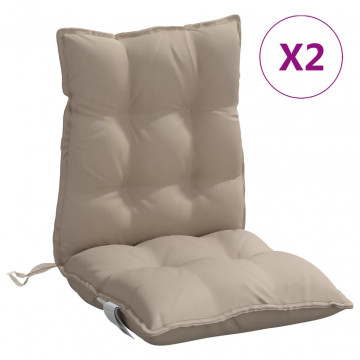 Perne scaun cu spătar mic, 2 buc., gri taupe, textil oxford - Img 2