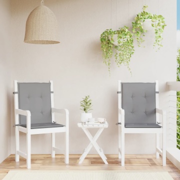 Perne scaun cu spătar mic, 2 buc., gri, textil oxford - Img 1