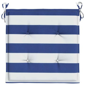 Perne scaun grădină 4 buc dungi albastru&alb 50x50x3 cm, textil - Img 5