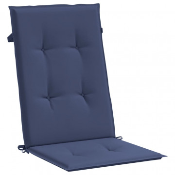 Perne scaune cu spătar înalt, 4 buc., bleumarin, textil - Img 3