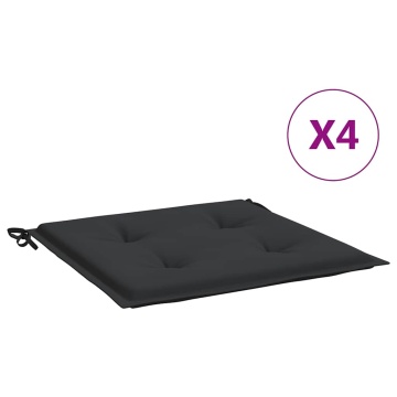 Perne scaune grădină 4 buc. negru 50x50x4 cm țesătură Oxford - Img 2