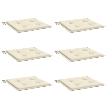 Perne scaune grădină 6 buc. crem 40x40x4 cm țesătură Oxford - Img 3