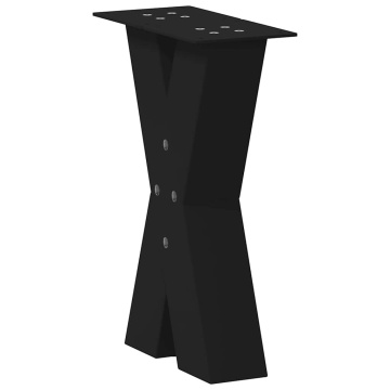 Picioare măsuță de cafea în formă de X 2 buc Negru Oțel - Img 4