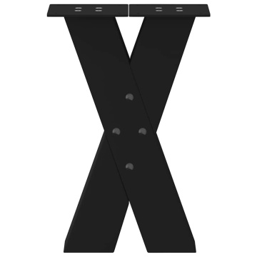 Picioare măsuță de cafea în formă de X 2 buc Negru Oțel - Img 8