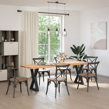 Picioare pentru masă 2 buc Negru 60x(72-73,3) cm Oțel - Img 3