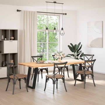 Picioare pentru masă în formă U 2 buc Negru 70x(72-73) cm Oțel - Img 3