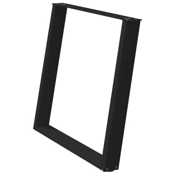 Picioare pentru masă în formă U 2 buc Negru 90x(72-73) cm Oțel - Img 4