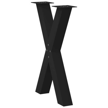 Picioare pentru masă în formă X 2 buc Negru 50x(72-73) cm Oțel - Img 4