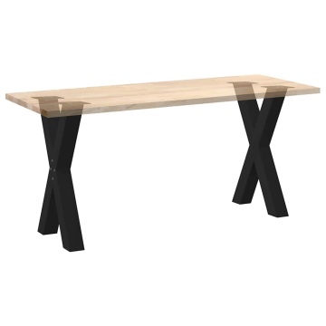 Picioare pentru masă în formă X 2 buc Negru 50x(72-73) cm Oțel - Img 7
