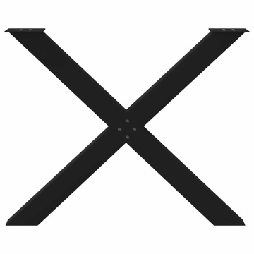 Picioare pentru masă în formă X 2 buc Negru 90x(72-73) cm Oțel - Img 8
